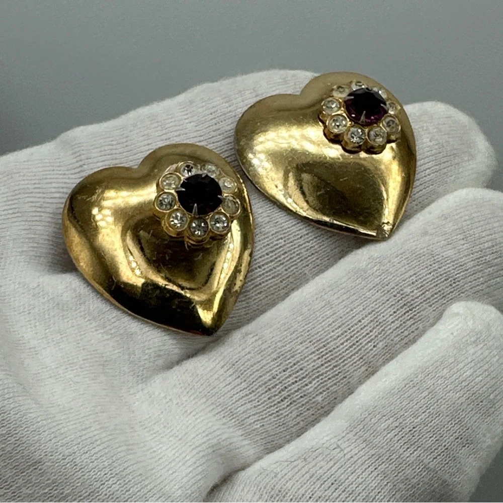 Rose Gold Plated Over Sterling Silver Coro Heart Brooches #365‎